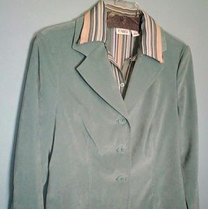 3Piece Green Velvet Blazer Shirt Maxi Skirt Size 4